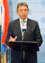 Ukraine envoy to U.N. meets press in New York