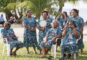 Rongelap women sing in honor of H-bomb test victims