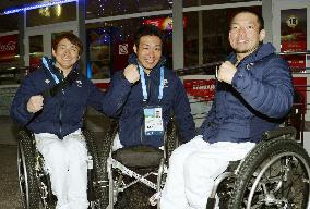 Japanese Paralympic alpine skiers arrive in Sochi