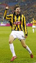 Havennar of Vitesse punches air after scoring 2nd goal