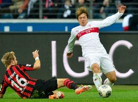 Stuttgart's Japan defender Sakai competes against Frankfurt