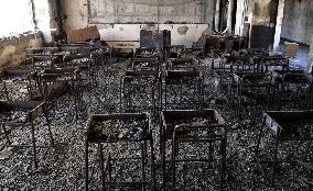Disaster-hit classroom in Ishinomaki, Japan