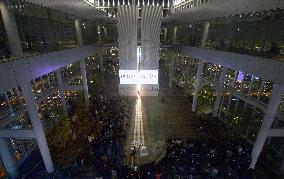 Fashion show held at brand-new skyscraper in Osaka