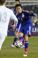 Japan midfielder Endo in action vs. NZ in World Cup warm-up