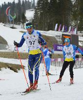 Ukrainian skiers practice at Sochi Paralympics