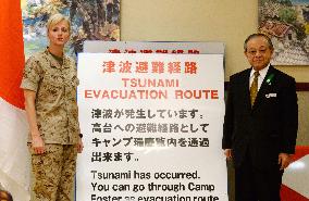 U.S. Marines to allow tsunami evacuees to pass through Camp Foster