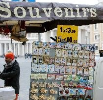 Pope Francis goods sold at St. Peter's Square