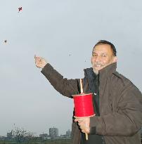 Afghan man flies traditional kite at Tokyo event