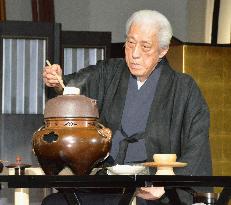 Japanese tea ceremony master at ceremony in Shanghai