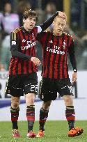 AC Milan's Honda, Kaka celebrate goal against Lazio