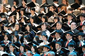 Japanese high school students sing in NY concert