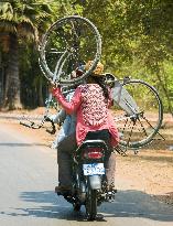 Bike riders in Cambodia