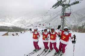 N. Koreans practice skiing at ski resort