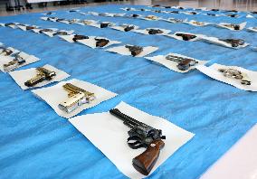 Kumamoto police shows seized fake guns