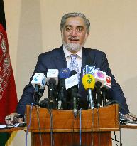 Leading Afghan presidential candidate Abdulla meets press