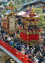 Takayama Spring Festival in Gifu Pref. features floats