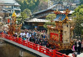 Takayama Spring Festival in Gifu Pref. features floats