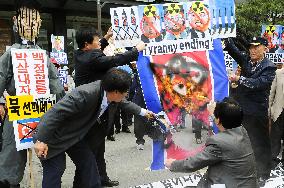 Protest in Seoul against N. Korea