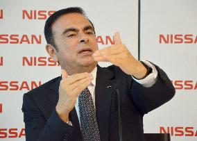 Ghosn meets reporters at Nissan's new plant in Brazil