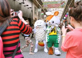 Asakusa, Hokkaido mascots at Tokyo event