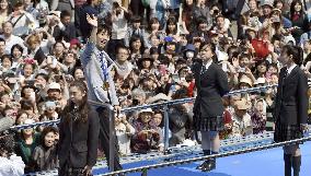 Sochi gold medalist Hanyu honored in parade in disaster-hit hometown