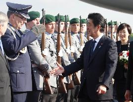 Japanese Prime Minister Abe arrives in Germany