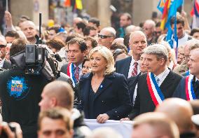 National Front party chief Le Pen