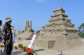 Sand-made Himeji Castle at Sand Festa