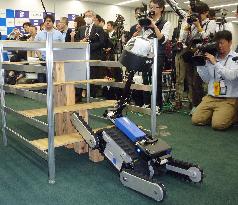 Japanese disaster response robot climbs stairs