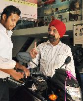 Honda motorcycle at Mumbai shop