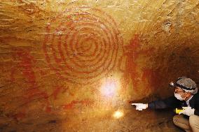 Mural in ancient cave checked in town hit by nuke accident