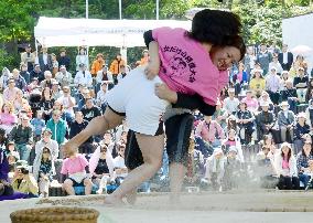 Sumo tournament for women held in Hokkaido