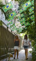 Brazilian national flags in Rio de Janeiro