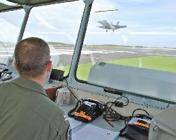 U.S. Navy aircraft takeoff-landing drill
