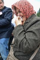 Woman mourns for coal mine accident victim in Turkey