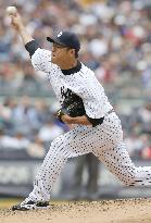 Yankees pitcher Kuroda allows 3 runs but wins 3rd victory