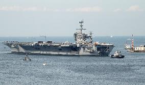 U.S. aircraft carrier George Washington leaves Yokosuka