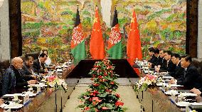 Afghan president in China