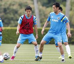 Japan World Cup soccer squad practices in training camp