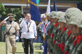 Philippine president at naval base on S. China Sea coast