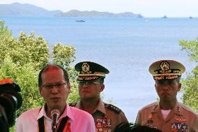 Philippine president at naval base on S. China Sea coast
