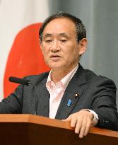 Suga speaks about Japan-N. Korea accord on abduction probe