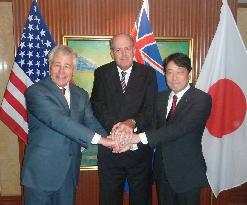 Australia, Japan, U.S. defense chiefs