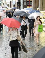 Rainy season starts in central to northeastern Japan