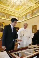 Abe meets pope
