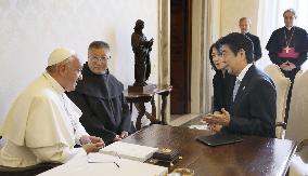 Abe meets pope