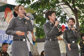Singing police officers in Bangkok