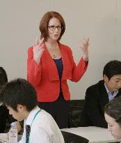 Ex-Australian premier Gillard gives speech in Tokyo