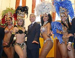 Japanese soccer leader gets gala welcome in Brazil