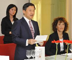Japan's crown prince on tour to Switzerland
